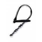 Серебристый уретральный плаг-бусины TOYFA Metal с мягким фиксириющим кольцом - ToyFa - купить с доставкой в Старом Осколе