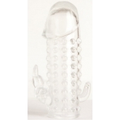 Гелевая прозрачная насадка с 2 отростками - 13 см. - Toyfa Basic - в Старом Осколе купить с доставкой