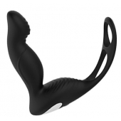 Черный вибромассажер простаты P-PLEASER W ERECTION ENHANCE - Dream Toys - в Старом Осколе купить с доставкой