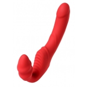 Красный безремневой страпон с вибрацией - ToyFa - купить с доставкой в Старом Осколе