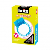 Голубое эрекционное виброкольцо Luxe VIBRO  Райская птица  + презерватив - Luxe - в Старом Осколе купить с доставкой