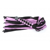 Черно-розовая плеть из замши - 58 см. - БДСМ Арсенал - купить с доставкой в Старом Осколе