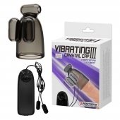 Дымчатая насадка-мастурбатор с вибрацией Vibrating Crystal Cap III - Baile - в Старом Осколе купить с доставкой