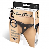 Черные плюшевые трусики для страпона - Lux Fetish - купить с доставкой в Старом Осколе