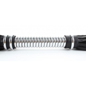 Черная плеть с серебристой ручкой - 44 см. - БДСМ Арсенал - купить с доставкой в Старом Осколе