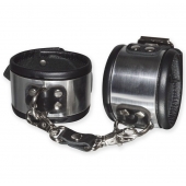 Эффектные серебристо-черные наручники с металлическим блеском - Sitabella - купить с доставкой в Старом Осколе