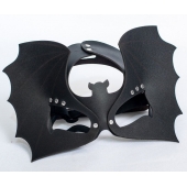 Черная кожаная маска на глаза  Летучая мышь - Sitabella - купить с доставкой в Старом Осколе