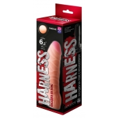 Телесная изогнутая насадка на Harness с коннектором BLACK LINE - 17 см. - LOVETOY (А-Полимер) - купить с доставкой в Старом Осколе