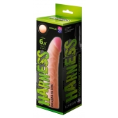 Телесная изогнутая насадка на Harness с коннектором GREEN LINE - 18 см. - LOVETOY (А-Полимер) - купить с доставкой в Старом Осколе