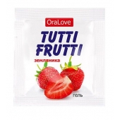 Пробник гель-смазки Tutti-frutti с земляничным вкусом - 4 гр. - Биоритм - купить с доставкой в Старом Осколе