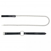 Черный поводок и чокер с кольцом Rada - Rebelts - купить с доставкой в Старом Осколе