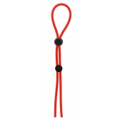 Красное лассо на пенис с двумя бусинами STRETCHY LASSO CAGE - Dream Toys - в Старом Осколе купить с доставкой