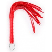 Красная плеть с рукоятью в оплетке - 28 см. - Notabu - купить с доставкой в Старом Осколе