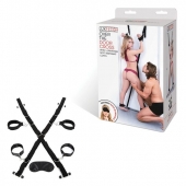 Чёрный набор для фиксации у двери - Lux Fetish - купить с доставкой в Старом Осколе