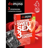 Презервативы для орального секса DOMINO Sweet Sex с ароматом клубничного коктейля  - 3 шт. - Domino - купить с доставкой в Старом Осколе