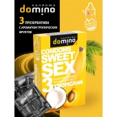Презервативы для орального секса DOMINO Sweet Sex с ароматом тропических фруктов - 3 шт. - Domino - купить с доставкой в Старом Осколе