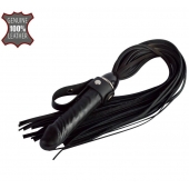 Черная плеть  Ковбой  с ручкой-фаллосом - 55 см. - Sitabella - купить с доставкой в Старом Осколе