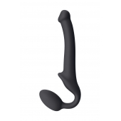 Черный безремневой страпон Silicone Bendable Strap-On S - Strap-on-me - купить с доставкой в Старом Осколе