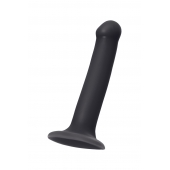 Черный фаллос на присоске Silicone Bendable Dildo M - 18 см. - Strap-on-me - купить с доставкой в Старом Осколе