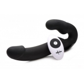 Черный безремневой страпон Urge Silicone Strap On с пультом ДУ - 24 см. - XR Brands - купить с доставкой в Старом Осколе