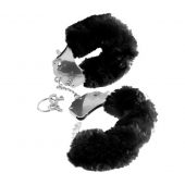 Металлические наручники Furry Love Cuffs с черным мехом - Pipedream - купить с доставкой в Старом Осколе