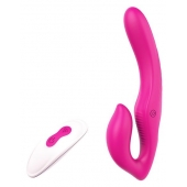 Ярко-розовый безремневой страпон REMOTE DOUBLE DIPPER - 22 см. - Dream Toys - купить с доставкой в Старом Осколе