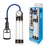 Прозрачная вакуумная помпа Sex Expert с манометром - Sex Expert - в Старом Осколе купить с доставкой
