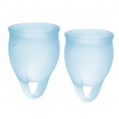 Набор голубых менструальных чаш Feel confident Menstrual Cup - Satisfyer - купить с доставкой в Старом Осколе