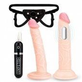 Регулируемые трусики с 2 насадками - 16 и 15 см. - Lux Fetish - купить с доставкой в Старом Осколе