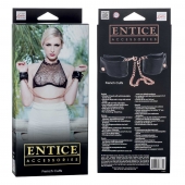 Черные мягкие наручники Entice French Cuffs с цепью - California Exotic Novelties - купить с доставкой в Старом Осколе