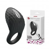 Черное эрекционное виброкольцо с рельефным дизайном Heloise - Baile - в Старом Осколе купить с доставкой