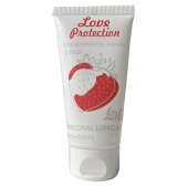 Лубрикант на водной основе с ароматом малины Love Protection Strawberry - 50 мл. - Lola Games - купить с доставкой в Старом Осколе