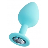 Мятная анальная втулка Brilliant с прозрачным кристаллом - 8 см. - ToyFa - купить с доставкой в Старом Осколе