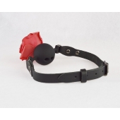 Черный кляп-шар с розой - Sitabella - купить с доставкой в Старом Осколе