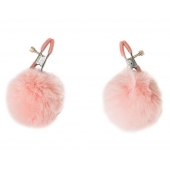 Зажимы на соски Angelic с розовыми меховыми шариками - Lola Games - купить с доставкой в Старом Осколе