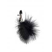 Зажимы на соски с черным пухом Euphoric - Lola Games - купить с доставкой в Старом Осколе