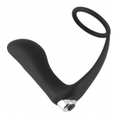 Черное эрекционное кольцо с анальной вибропробкой Vibrating Ring   Plug - Orion - в Старом Осколе купить с доставкой