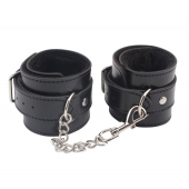 Черные оковы на ноги Obey Me Leather Ankle Cuffs - Chisa - купить с доставкой в Старом Осколе