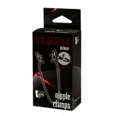 Черные зажимы на соски на цепочке BLAZE DELUXE NIPPLE CLAMPS - Dream Toys - купить с доставкой в Старом Осколе