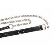 Черный ошейник с поводком Wild - Lola Games - купить с доставкой в Старом Осколе