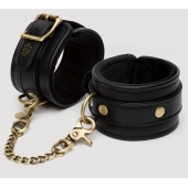 Черные оковы на ноги Bound to You Faux Leather Ankle Cuffs - Fifty Shades of Grey - купить с доставкой в Старом Осколе