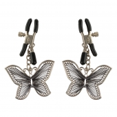 Зажимы на соски с бабочками Butterfly Nipple Clamps - Pipedream - купить с доставкой в Старом Осколе