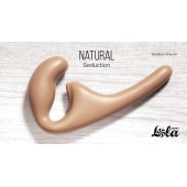 Бежевый безремневой страпон Seduction - 20,5 см. - Lola Games - купить с доставкой в Старом Осколе