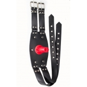 Черный узкий пояс на бедро с телесной насадкой - LOVETOY (А-Полимер) - купить с доставкой в Старом Осколе