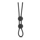 Черное двойное эрекционное лассо Silicone Double Loop Cock Ring - Blush Novelties - в Старом Осколе купить с доставкой