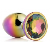 Голографическая анальная втулка с радужным кристаллом - 7,1 см. - Dream Toys - купить с доставкой в Старом Осколе