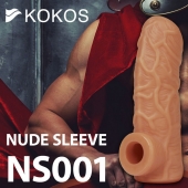 Телесная открытая насадка-реалистик с подхватом мошонки Nude Sleeve M - 12 см. - KOKOS - в Старом Осколе купить с доставкой