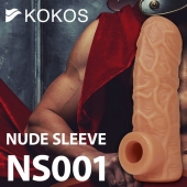 Телесная открытая насадка-реалистик с подхватом мошонки Nude Sleeve L - 14 см. - KOKOS - в Старом Осколе купить с доставкой