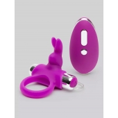 Лиловое виброкольцо с пультом ДУ Remote Control Cock Ring - Happy Rabbit - в Старом Осколе купить с доставкой