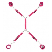 Ярко-розовый набор фиксаций на кровати Classic Bed Spreader - Lux Fetish - купить с доставкой в Старом Осколе